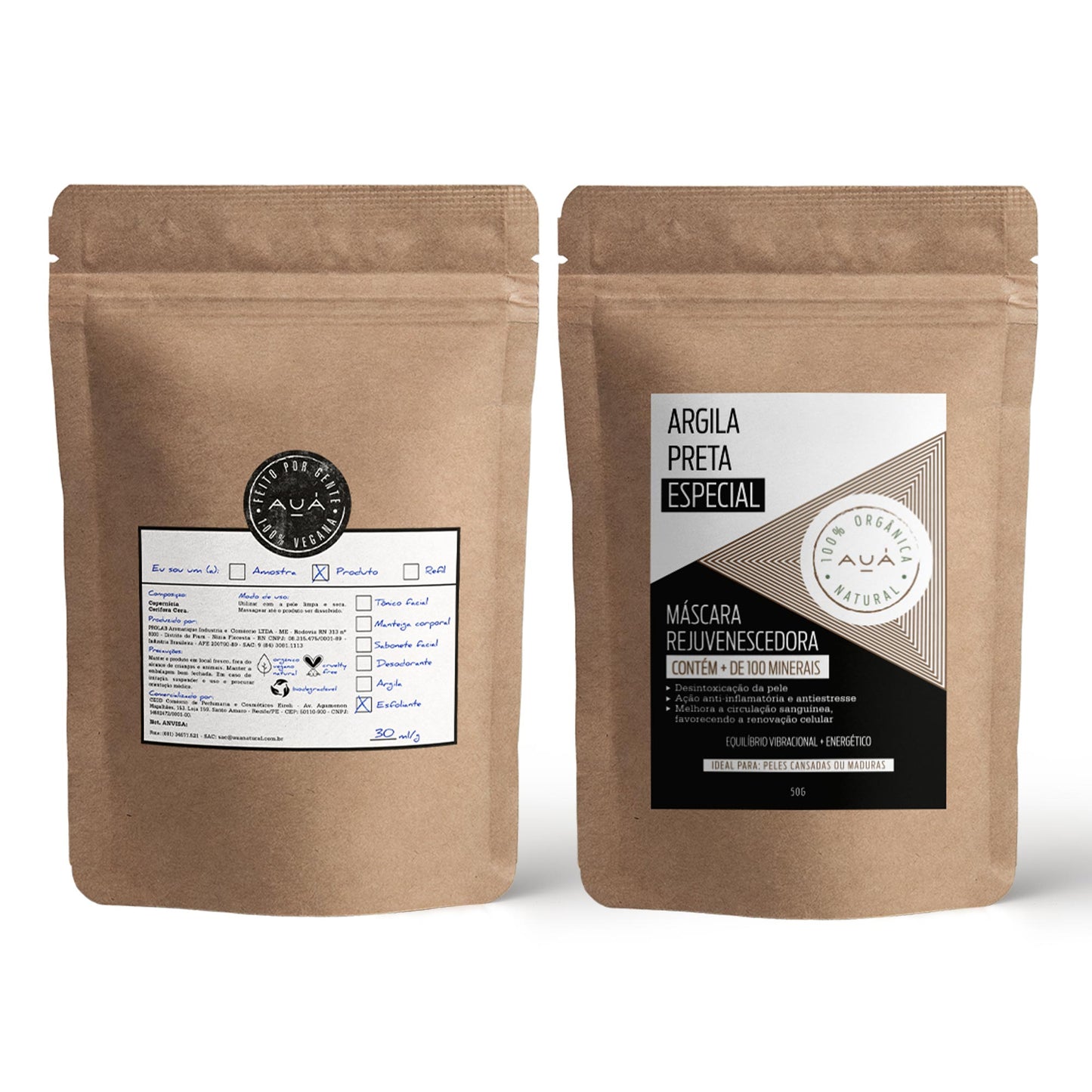 Kit Duo Esfoliante de Carnaúba + Argila Especial Preta AUÁ