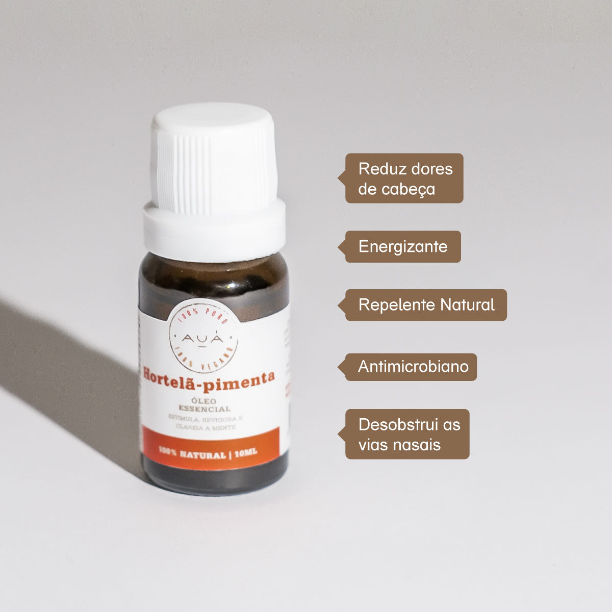 Óleo Essencial Hortelã Pimenta Estímulo e Clareza Mental 10ml AUÁ